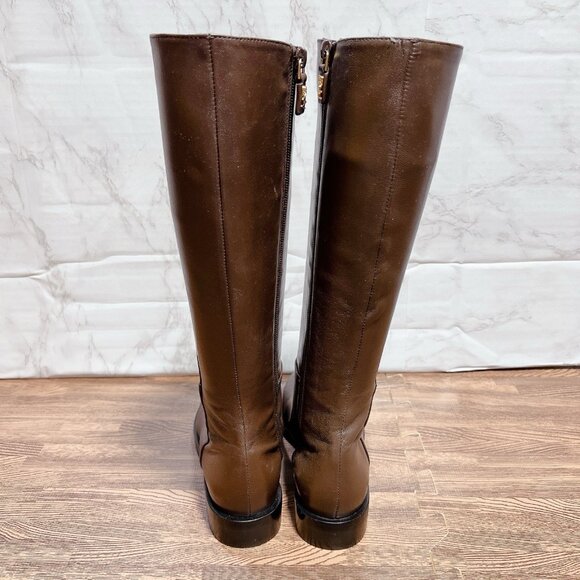 Stuart WEITZMAN GRACIE Tubo Knee High Riding Boots Brown Leather Womens US 5.5 - Picture 5 of 9